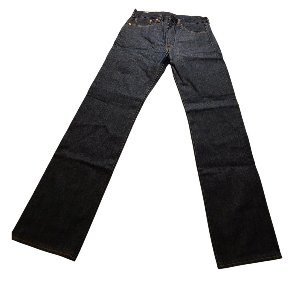 Levis 501 Original Fit Men's Jeans Dark Indigo 34x34 Denim Pants Five pocket